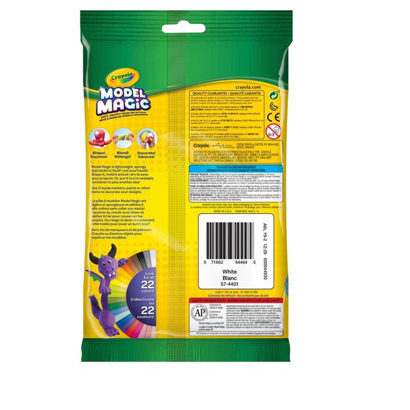 slide 3 of 6, Crayola 4oz Model Magic - White: Non-Drying, Reusable, Non-Toxic Modeling Clay for Kids, Creative Thinking, Ages 3+, 4 oz