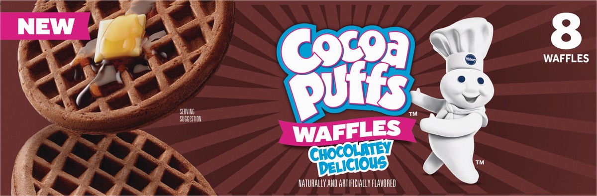 slide 6 of 13, Pillsbury Cocoa Puffs Frozen Waffles, 8 Waffles, 12.7 oz., 8 ct