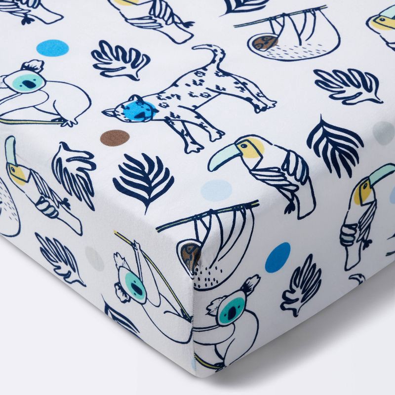 slide 1 of 5, Fitted Crib Sheet Gone Wild - Cloud Island™ Navy, 1 ct