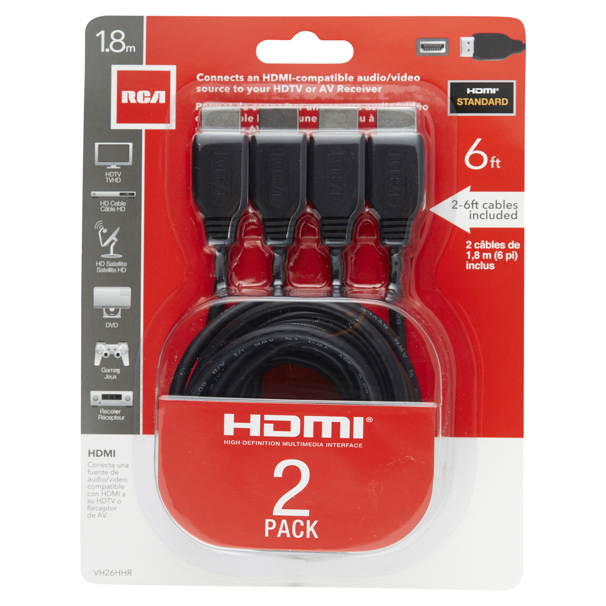 slide 1 of 1, RCA HDMI Cables VH26HHR, 6 ft