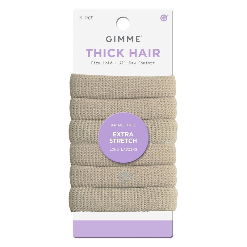slide 1 of 5, Gimme Beauty Thick Extra Stretch Hair Band - 6pk - Blonde, 6 ct