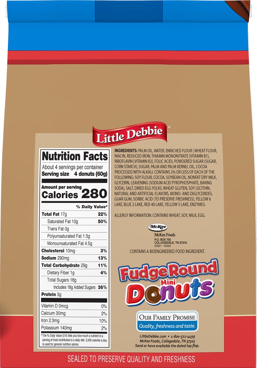 slide 5 of 9, Little Debbie Double Chocolate Mini Donuts, 8.62 oz