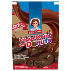 Little Debbie Snack Cakes, Little Debbie Family Pack Fudge Round Mini Donuts (bagged) - 8.62 oz