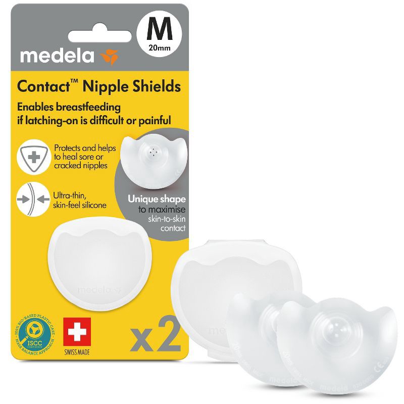 slide 1 of 6, Medela Contact Nipple Shields with Carrying Case - 20mm - 2pc, 2 ct