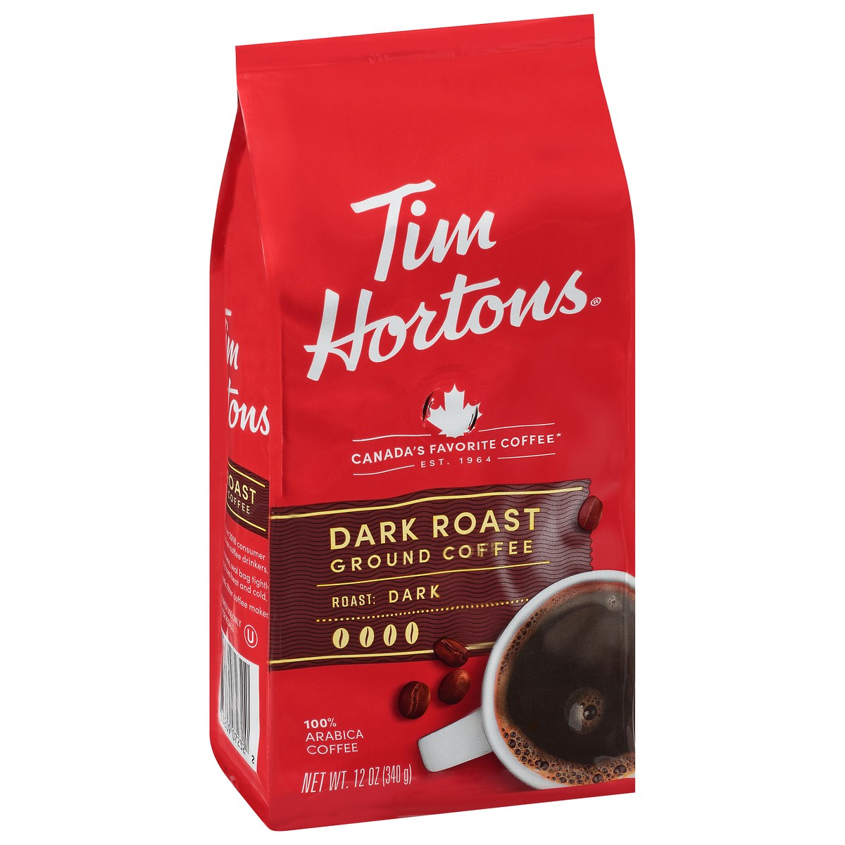 slide 4 of 13, Tim Hortons Ground Dark Roast Coffee - 12 oz, 12 oz