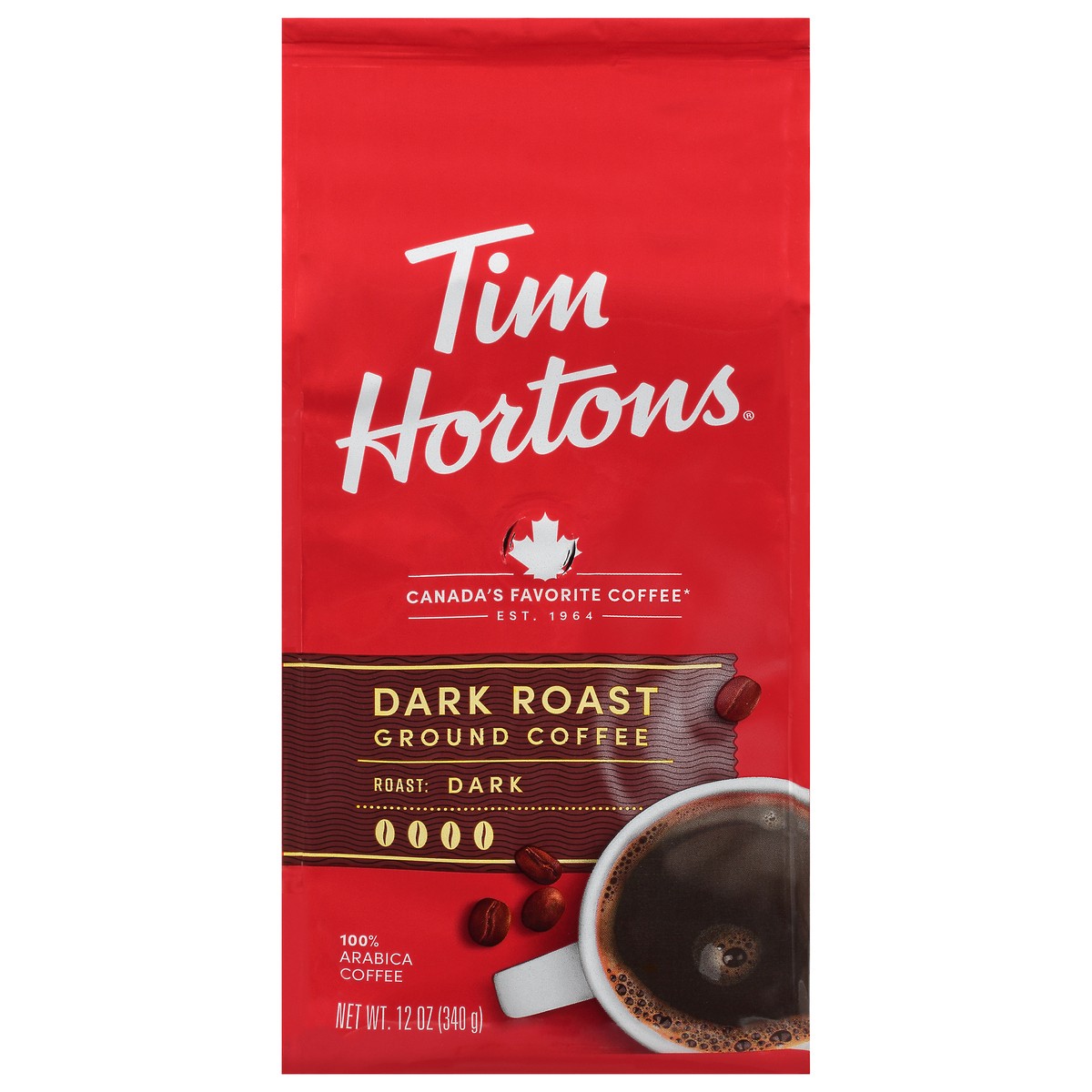 slide 10 of 13, Tim Hortons Ground Dark Roast Coffee - 12 oz, 12 oz