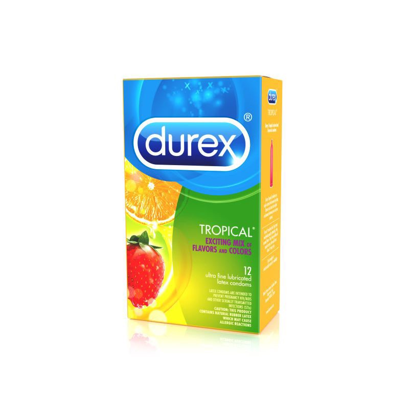 slide 3 of 14, Durex Tropical Flavors - Condom 12ct, 12 ct