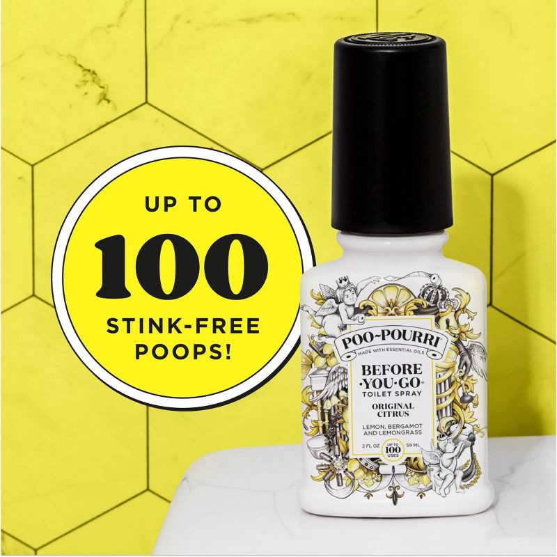 slide 12 of 16, Poo-Pourri Before-You-Go Original Citrus, Lemon, Bergamot and Lemongrass Toilet Spray, 1 ct