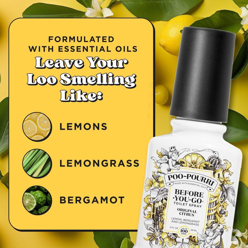 slide 15 of 16, Poo-Pourri Before-You-Go Original Citrus, Lemon, Bergamot and Lemongrass Toilet Spray, 1 ct