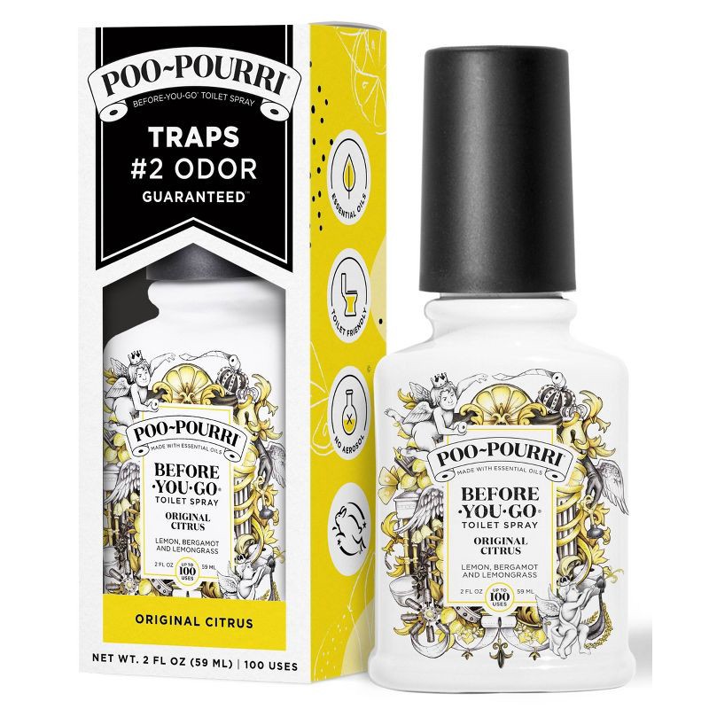 slide 7 of 16, Poo-Pourri Before-You-Go Original Citrus, Lemon, Bergamot and Lemongrass Toilet Spray, 1 ct
