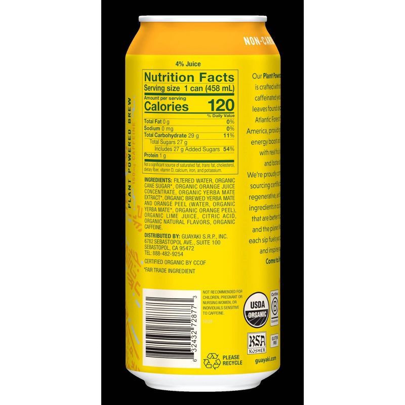 slide 2 of 2, Guayaki Yerba Mate Orange Exuberance - 15.5 fl oz Can, 15.5 fl oz