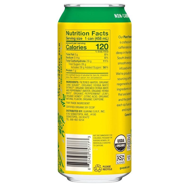 slide 2 of 2, Guayaki Yerba Mate Enlighten Mint - 15.5 fl oz Can, 15.5 fl oz