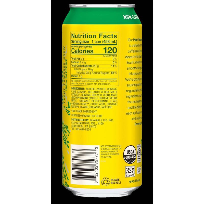 slide 2 of 2, Guayaki Yerba Mate Enlighten Mint - 15.5 fl oz Can, 15.5 fl oz