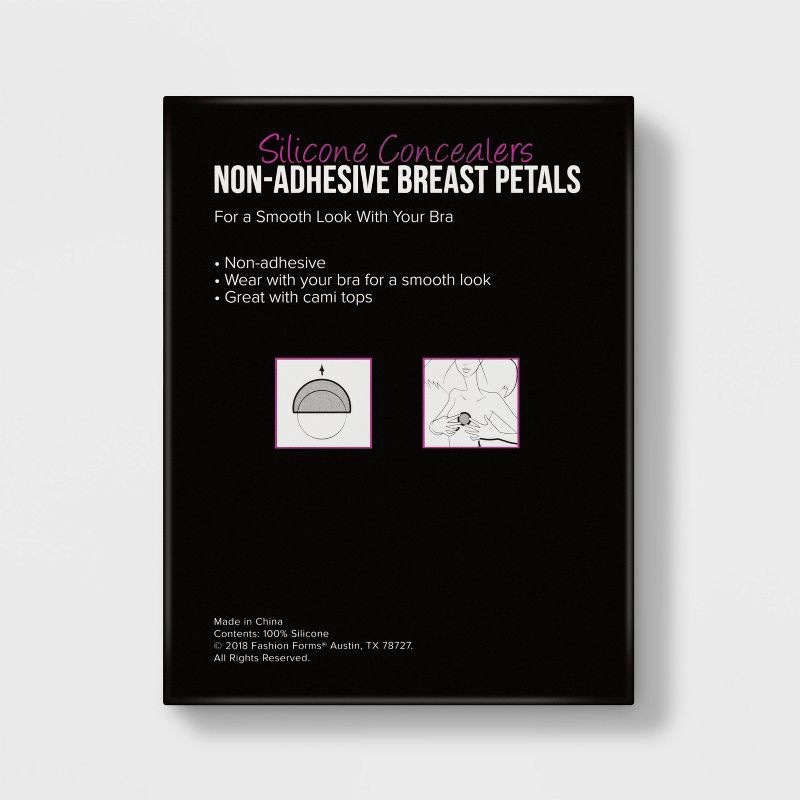 slide 3 of 4, Fashion Forms Women's Non-Adhesive Backless Strapless Petals - Nude S/M: Silicone Nipple Covers, Semi-Opaque, 1 ct