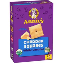 Annie's Organic White Cheddar Squares Baked Snack Crackers - 7.5oz