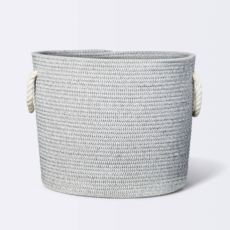 slide 1 of 3, Coiled Rope Storage Bin Large Chevron - Cloud Island™ Gray, 1 ct