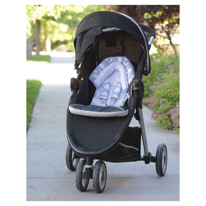 slide 6 of 9, Go by Goldbug Clouds Duo Head Support And Strap Cover Set For Car Seat, Stroller, Bouncer, 1 ct
