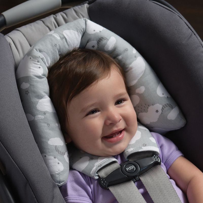 slide 7 of 9, Go by Goldbug Clouds Duo Head Support And Strap Cover Set For Car Seat, Stroller, Bouncer, 1 ct