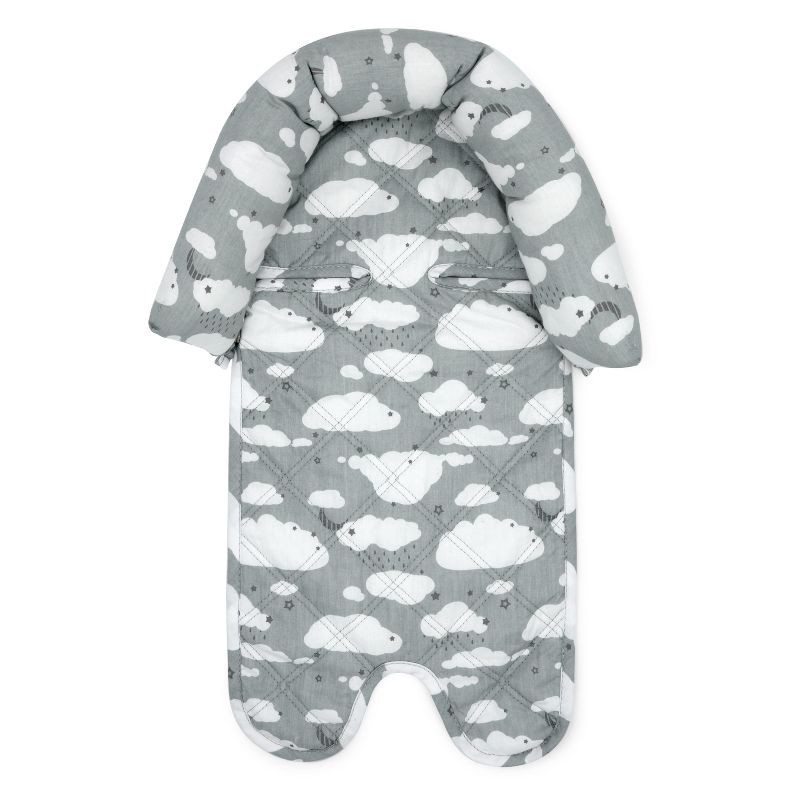 slide 4 of 9, Go by Goldbug Clouds Duo Head Support And Strap Cover Set For Car Seat, Stroller, Bouncer, 1 ct