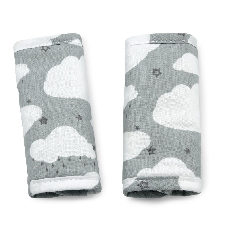 slide 5 of 9, Go by Goldbug Clouds Duo Head Support And Strap Cover Set For Car Seat, Stroller, Bouncer, 1 ct