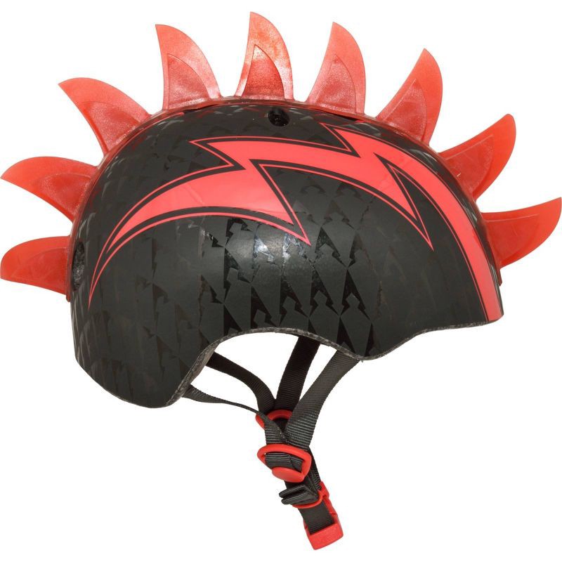 slide 4 of 8, Raskullz LED Bolt Light Up Mohawk Child Helmet - Black/Red, 1 ct