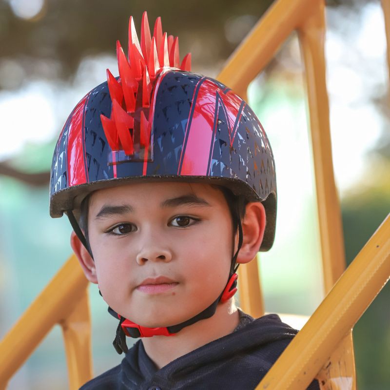 slide 7 of 8, Raskullz LED Bolt Light Up Mohawk Child Helmet - Black/Red, 1 ct