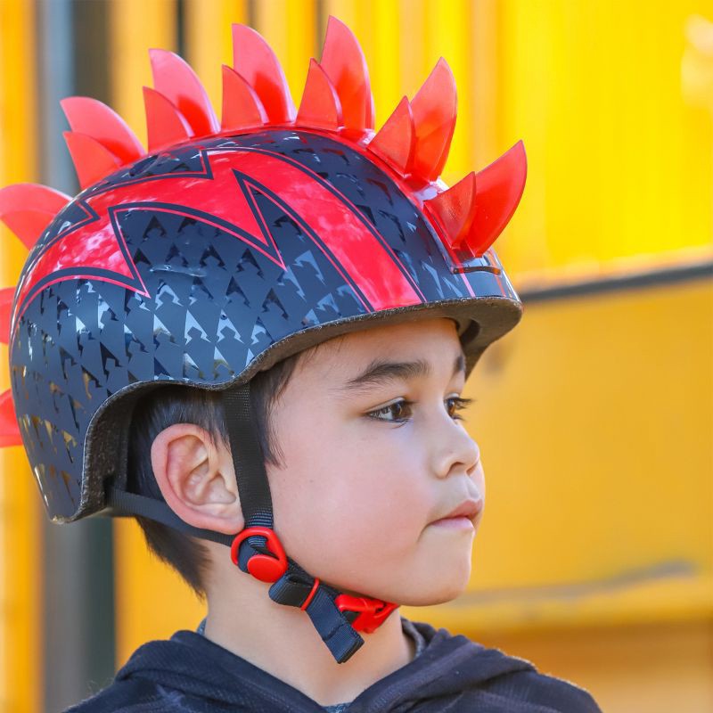 slide 8 of 8, Raskullz LED Bolt Light Up Mohawk Child Helmet - Black/Red, 1 ct