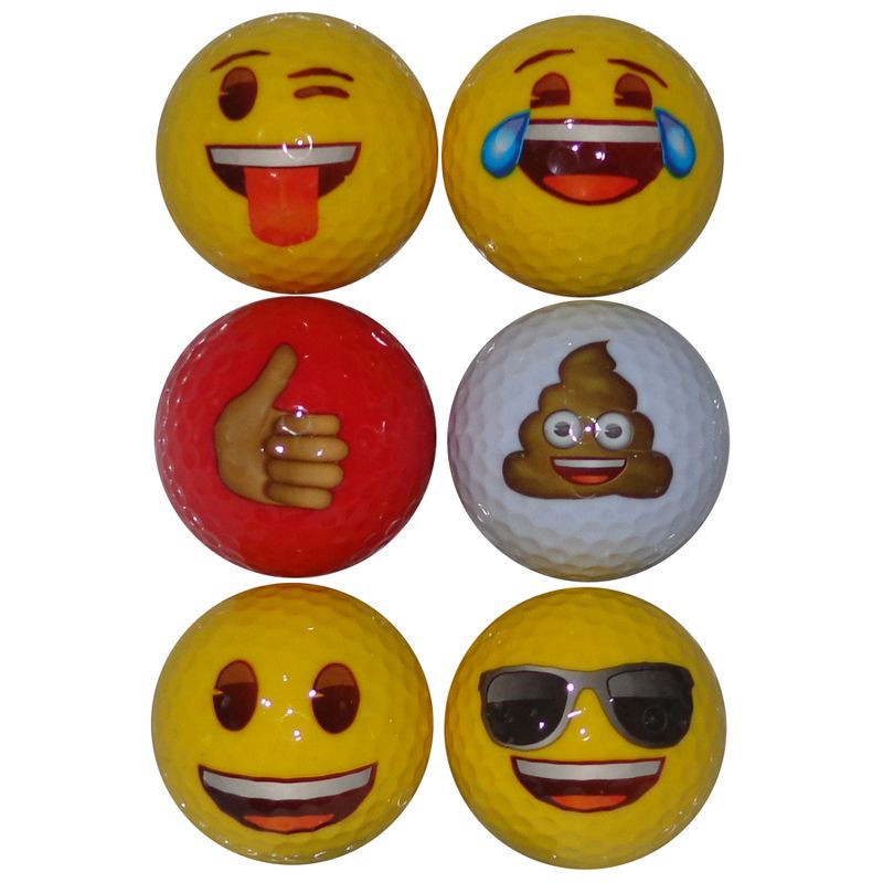 slide 2 of 3, Emoji Golf Balls - 6pk, 6 ct