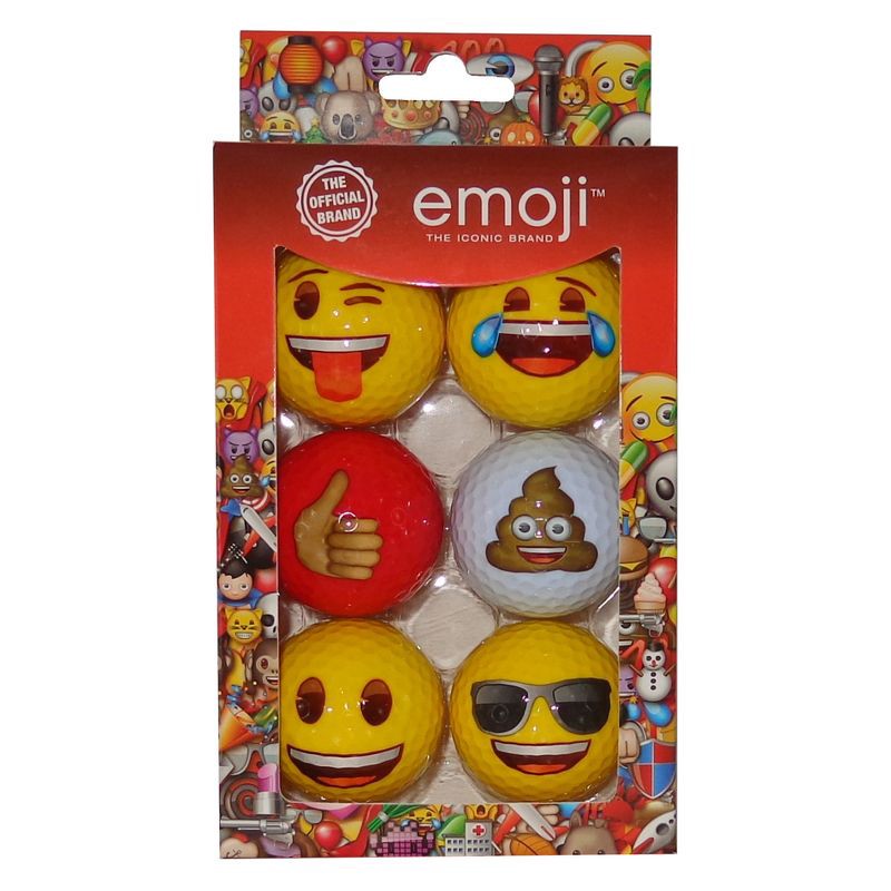 slide 1 of 3, Emoji Golf Balls - 6pk, 6 ct