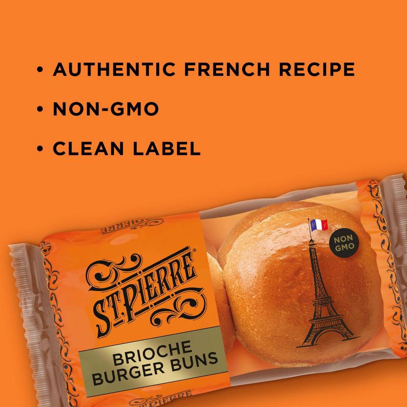slide 2 of 11, St Pierre St. Pierre Brioche Burger Buns - 7oz/4ct, 4 ct; 7 oz