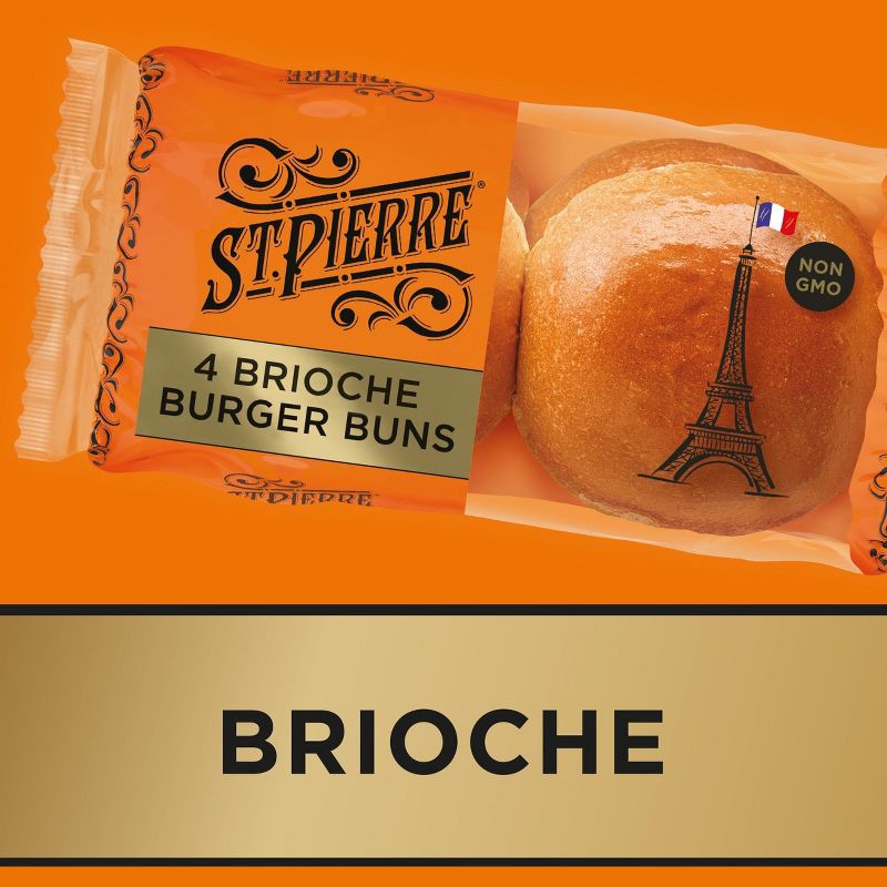 slide 3 of 11, St Pierre St. Pierre Brioche Burger Buns - 7oz/4ct, 4 ct; 7 oz