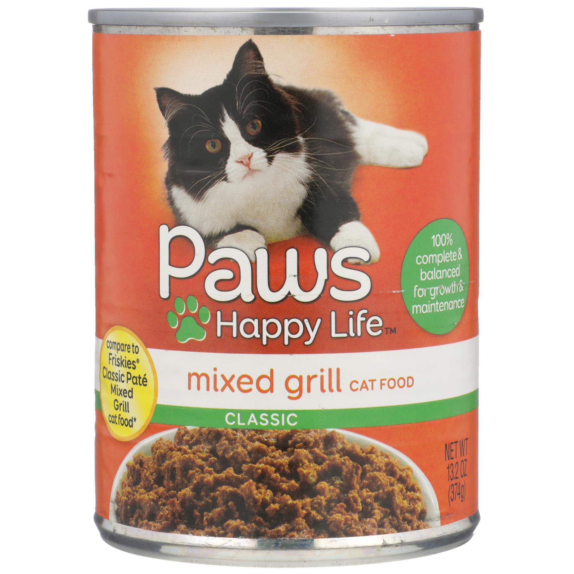 slide 1 of 6, Paws Happy Life Mixed Grill Cat Food, 13.2 oz