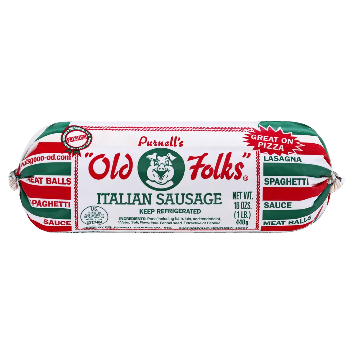 slide 1 of 13, Purnell's "Old Folks" Italian Sausage, 16 oz, 16 oz