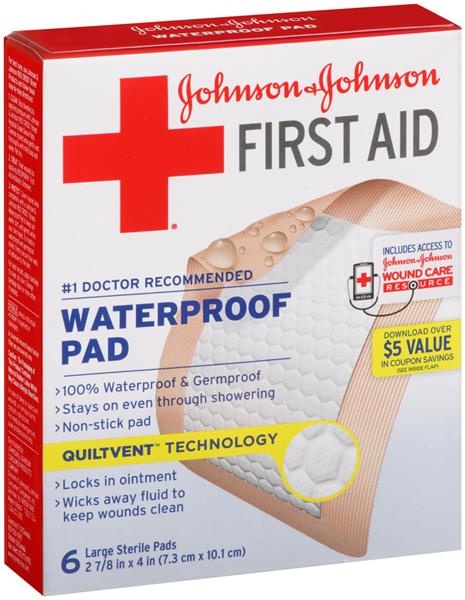 slide 1 of 1, Johnson & Johnson Waterproof Pad 6 ea, 6 ct