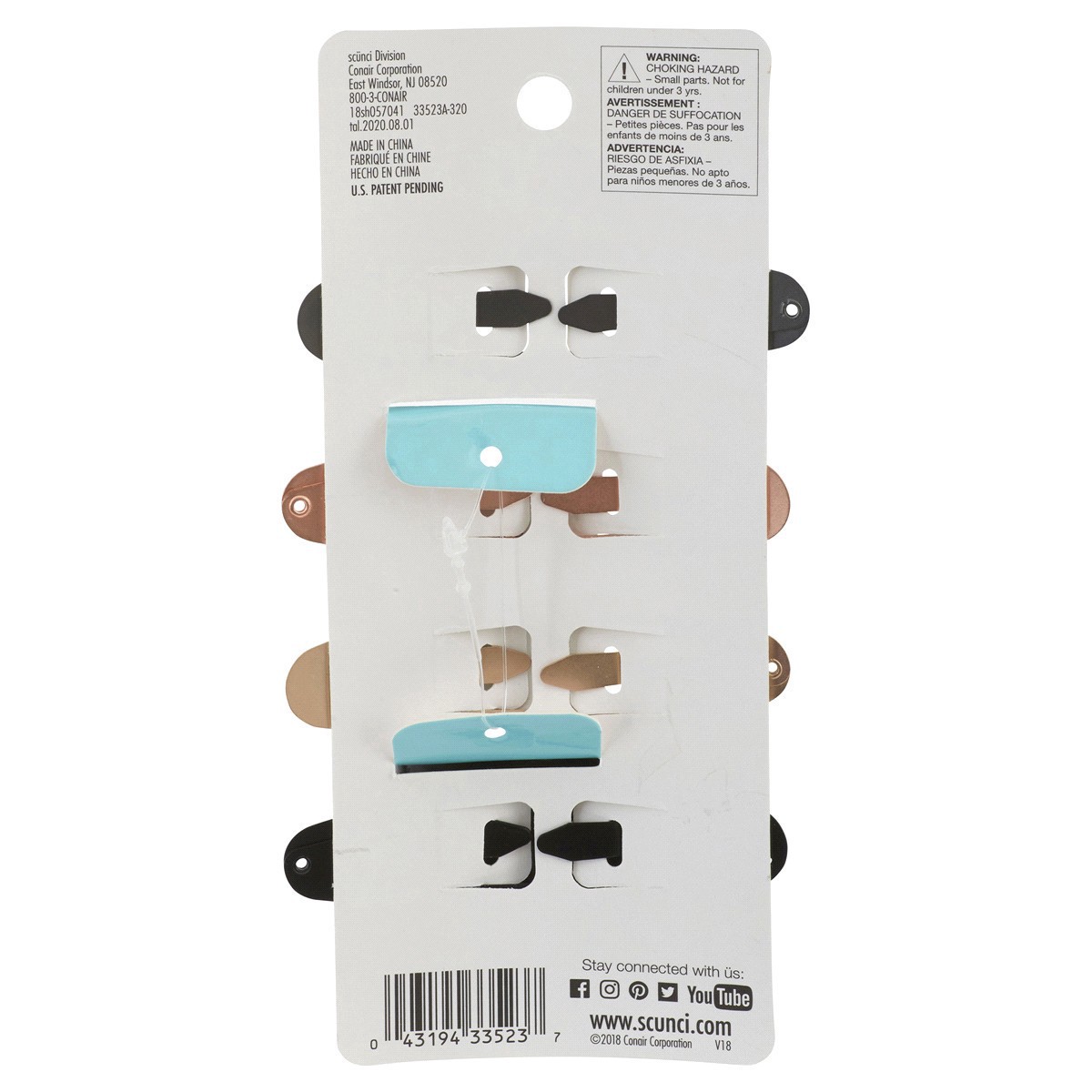 slide 5 of 5, scünci Double Snap Clip, 4 ct