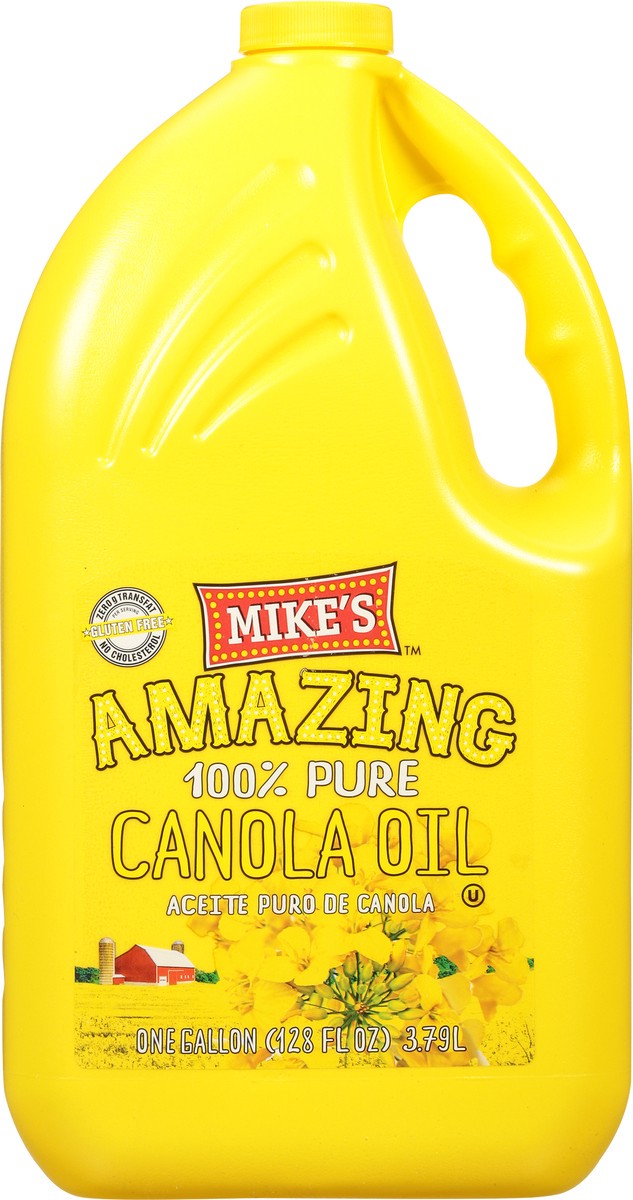 slide 5 of 10, Mike's 100% Pure Canola Oil 1 gal, 128 fl oz