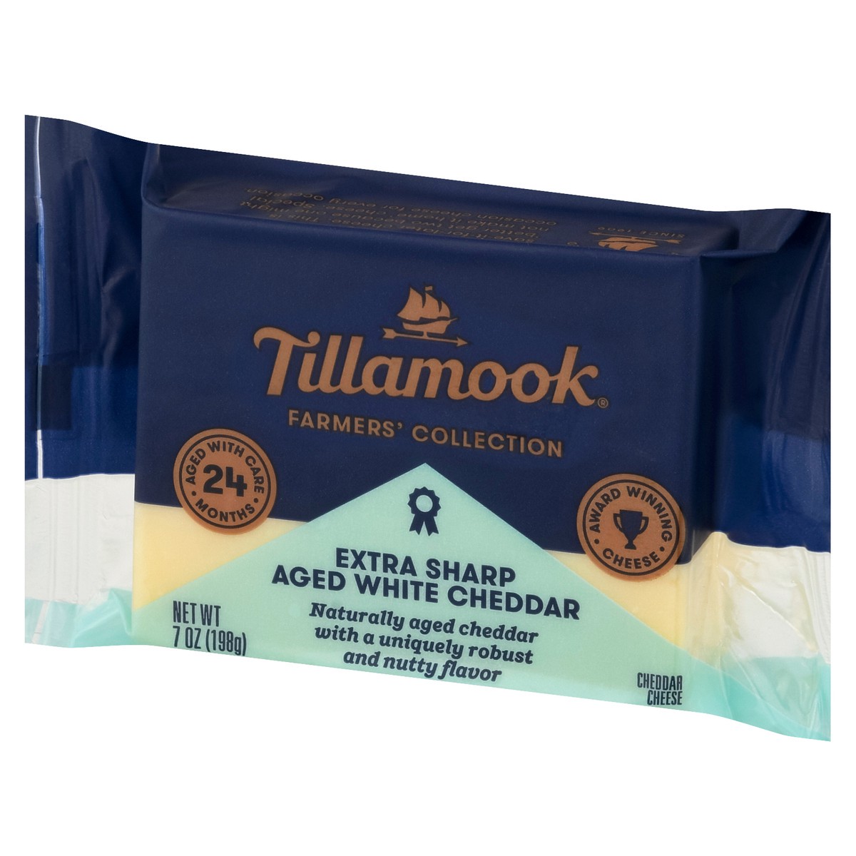 slide 7 of 9, Tillamook Farmers' Collection Extra Sharp White Cheddar Cheese Block, 7oz, 198 gram