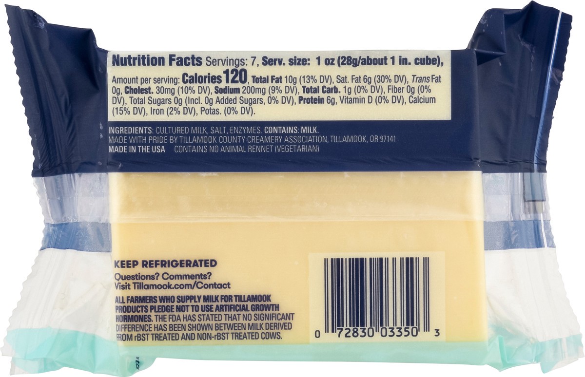 slide 5 of 9, Tillamook Farmers' Collection Extra Sharp White Cheddar Cheese Block, 7oz, 198 gram
