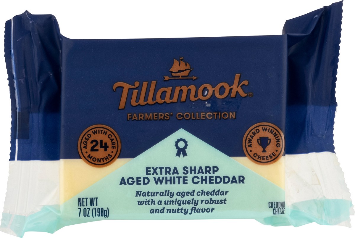 slide 2 of 9, Tillamook Farmers' Collection Extra Sharp White Cheddar Cheese Block, 7oz, 198 gram