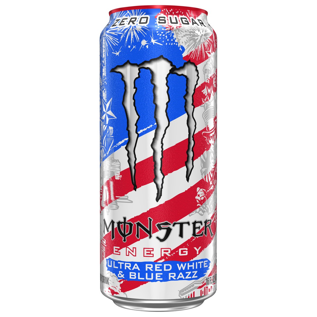 slide 1 of 11, Monster Energy Ultra Red White & Blue Razz 24/16 oz, 16 inoz in