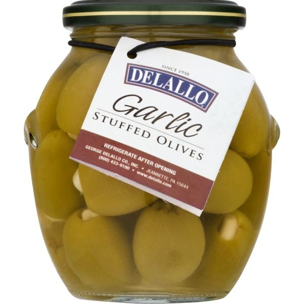 slide 1 of 1, DeLallo Garlic Stuffed Olives, 7 oz