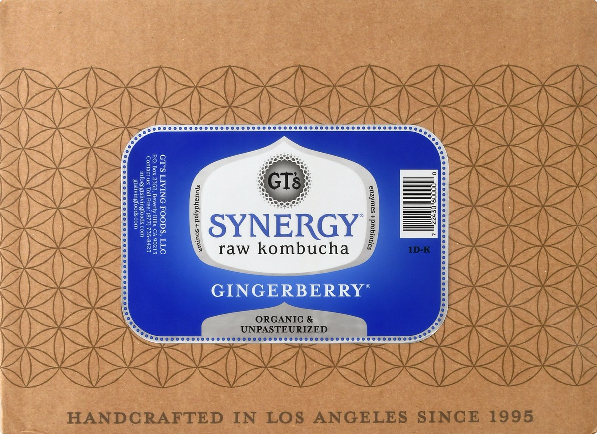 slide 5 of 11, GT's Synergy Raw Gingerberry Kombucha 12 ea, 12 ct