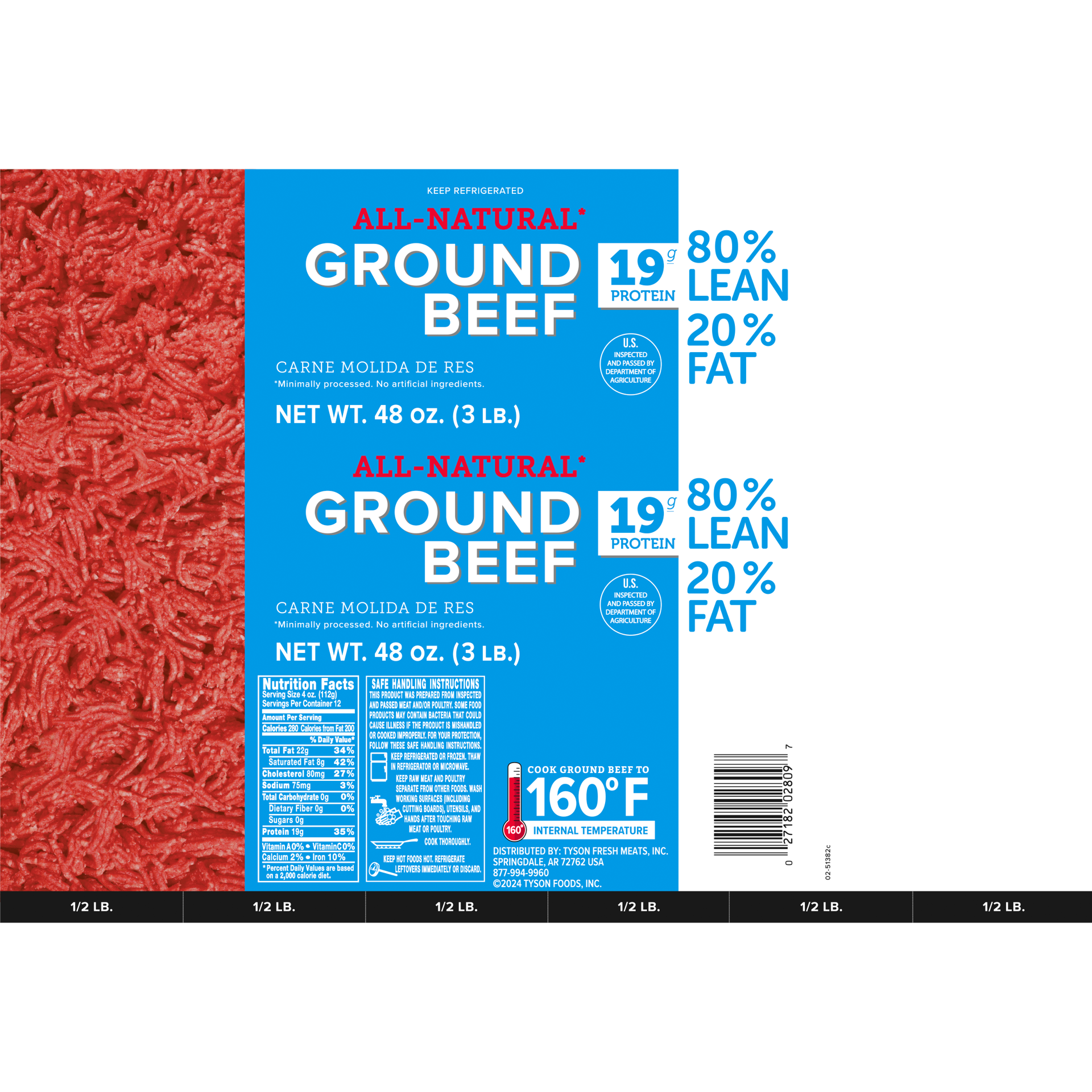 slide 8 of 8, Ground Beef 80/20 3, 1.36 kg