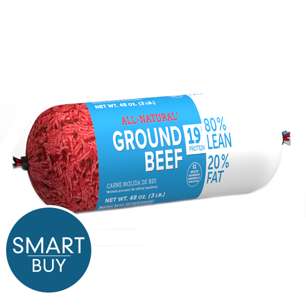 slide 1 of 1, Fresh 80% Lean Ground Beef Smart Buy Value Pack, per lb