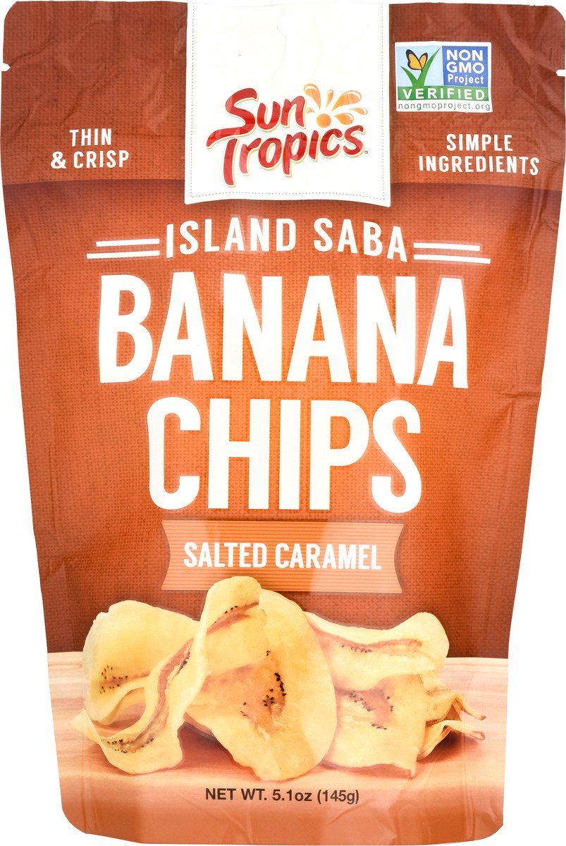 slide 1 of 9, Sun Tropics Salted Caramel Island Saba Banana Chips 5.1 oz, 5.1 oz