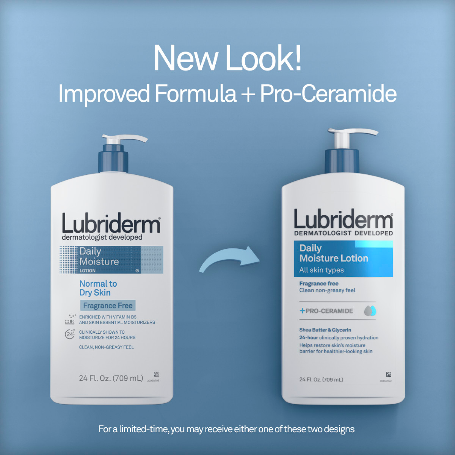 slide 7 of 8, Lubriderm Adult Body Moisturising, Lotion, Fragrance-Free, 24 fl oz