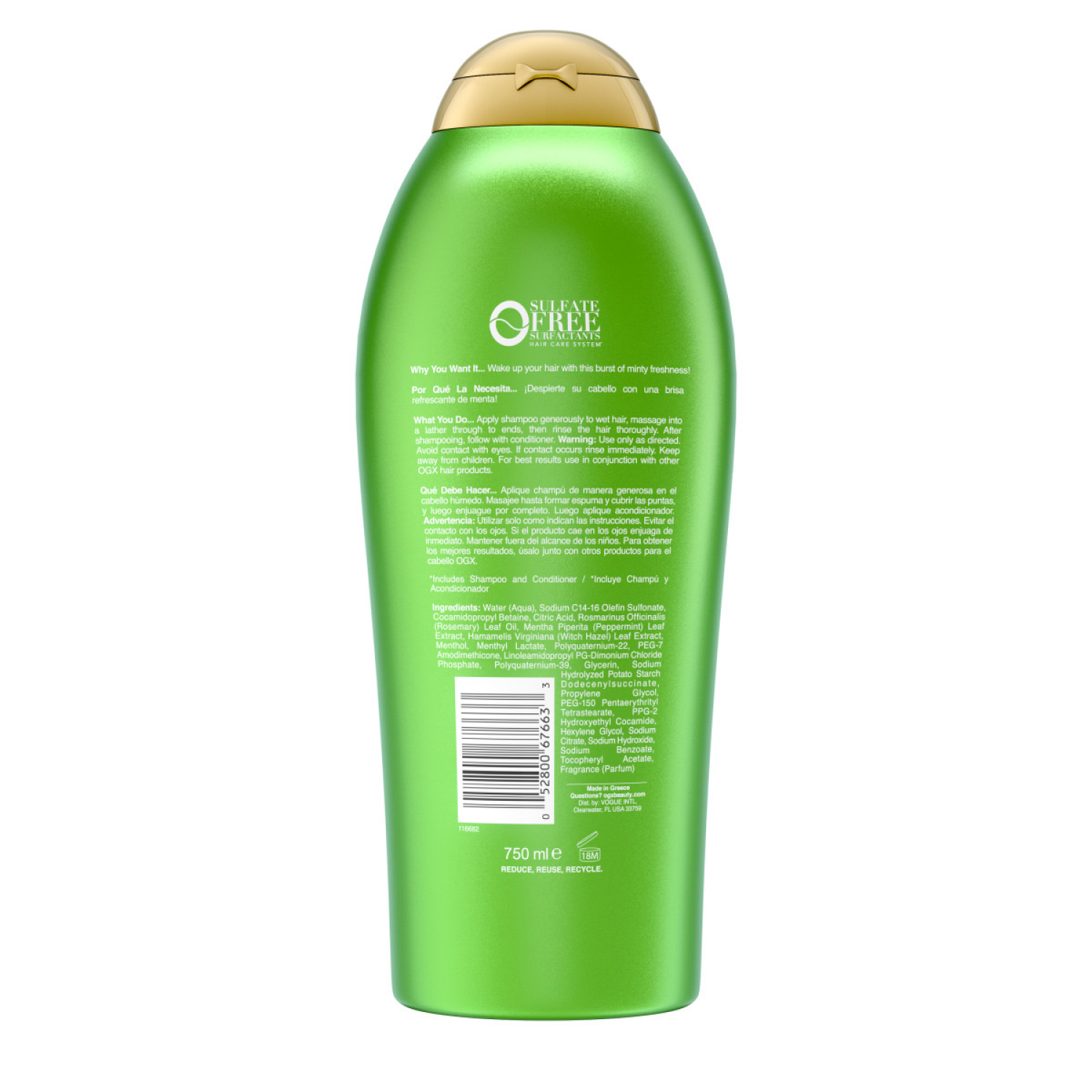 slide 6 of 8, OGX Rosemary Mint Extra Strength Hair Shampoo - 25.4 fl oz, 25.4 fl oz