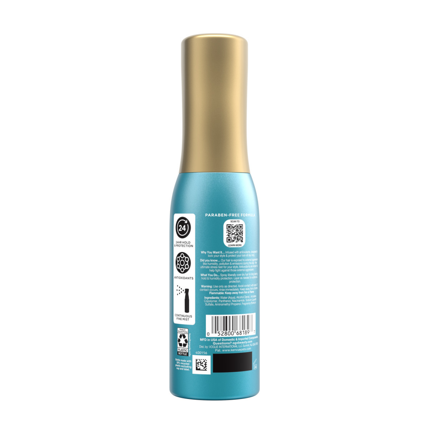 slide 6 of 8, OGX Antioxidants + Flexible Hold Hairspray, Anti Humidity Styling Spray, 6.5 fl. oz, 6.5 fl. oz