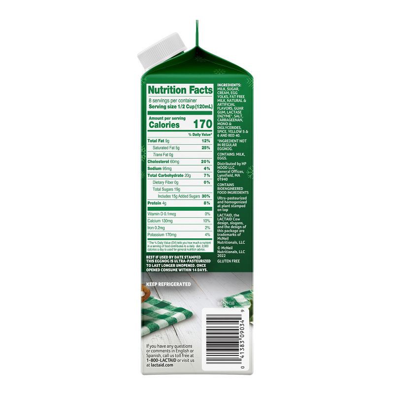 slide 2 of 6, Lactaid Lactose Free Eggnog - 1qt, 1 qt