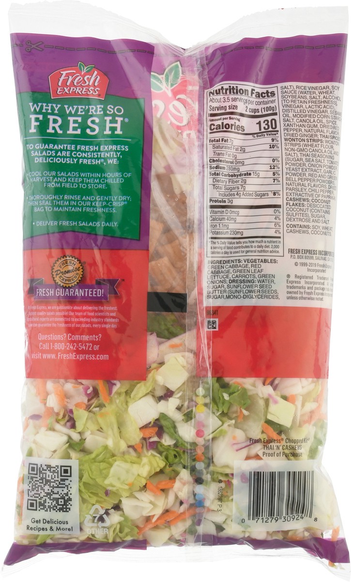 slide 10 of 14, Fresh Express Chopped Cashews Thai Salad Kit, 11.7 oz